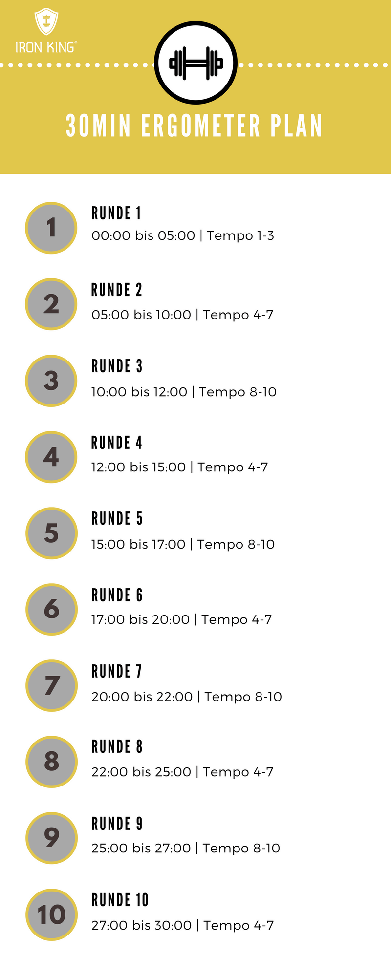 30 Minuten Ergometer Plan